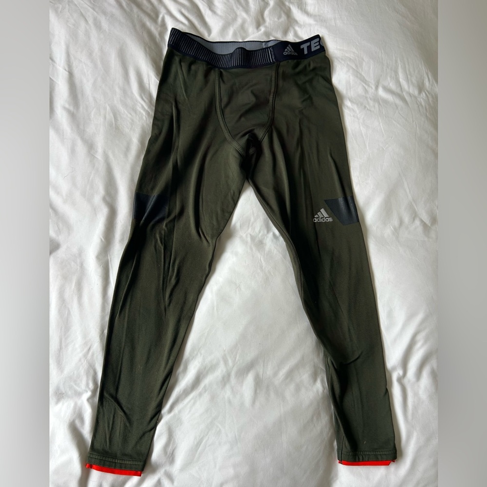 Adidas Techfit Climaheat Olive Men’s Compression Leggings | Size L